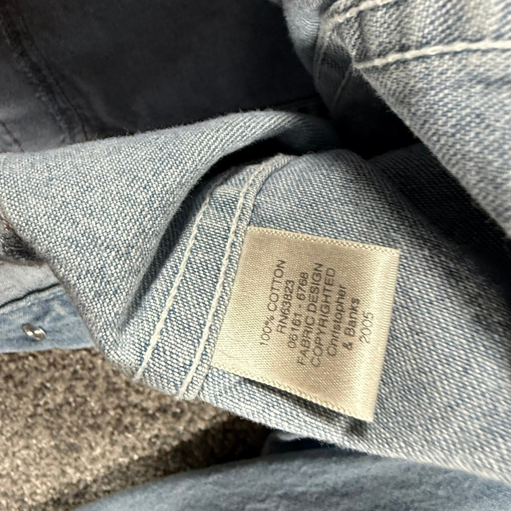 Christopher & Banks Denim Jacket Women's Medium Blue Light Wash Striped Trim - Picture 4 of 11